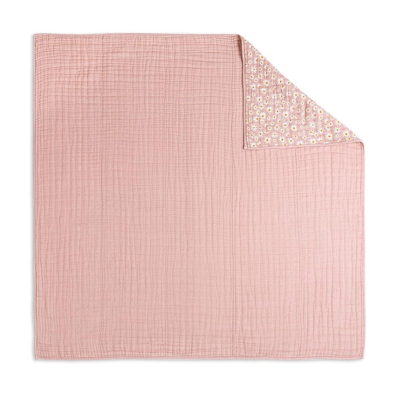 babyletto 100% Organic Cotton Quilt, GOTS-Certified, 3-Layers of Ultra-Soft and Breathable Muslin - Daisy - Image 3